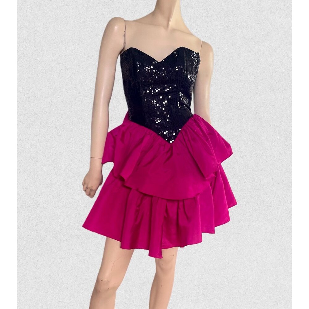 Vintage Gunne Sax 1980s Glam Sequin Mini Party Dress, 'Jessica McClintock